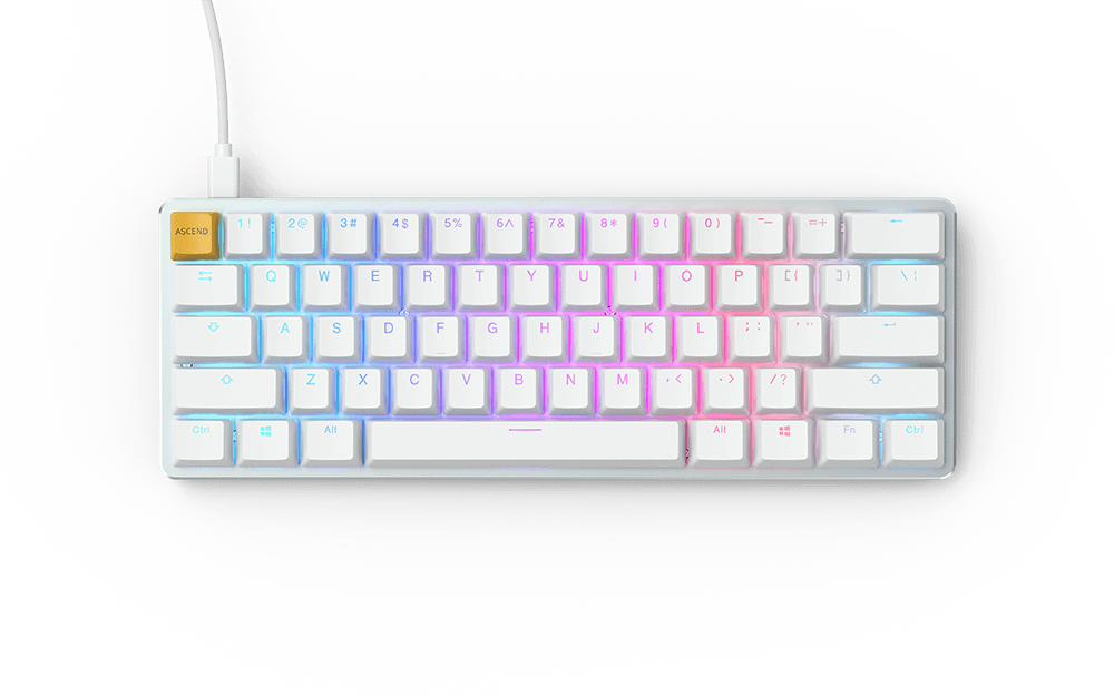 Glorious GMMK RGB Compact Mechanical Keyboard White Ice Glorious GMMK RGB Compact Mechanical Keyboard White Ice
